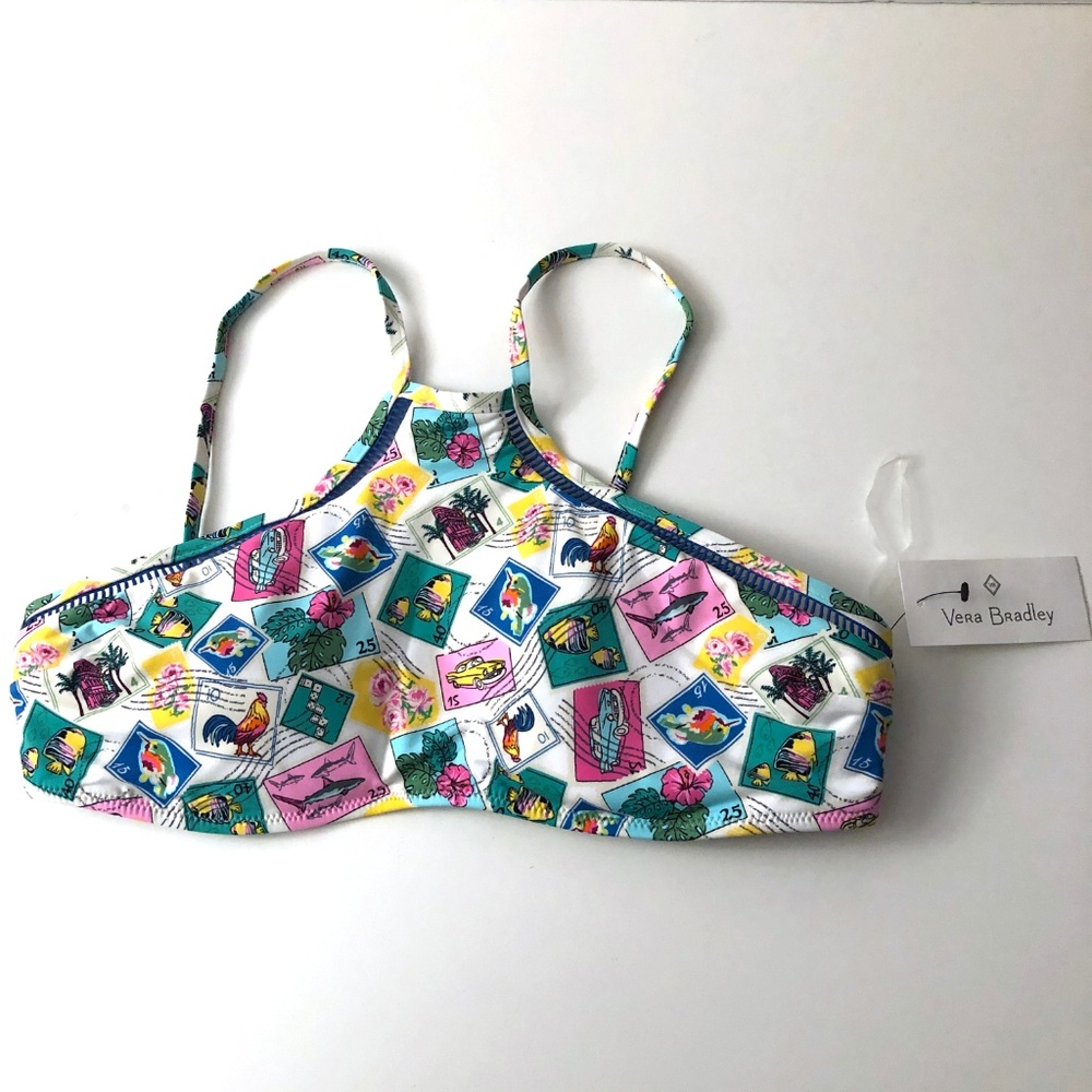 Vera Bradley Bikini Top Cuban Stamp Size Large NWT - Picture 2 of 4